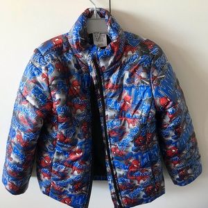 The cutest Disney-brand Marvel’s Spidey lightweight puffer jacket! 🕸🕷❤️